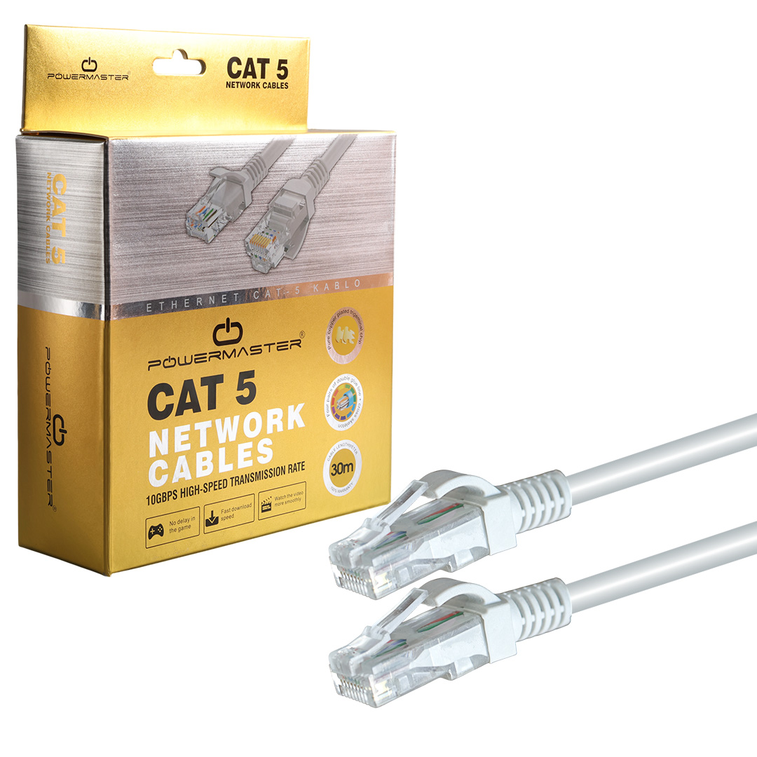 POWERMASTER CAT5 30 METRE RJ45 PATCH NETWORK ETHERNET İNTERNET KABLOSU