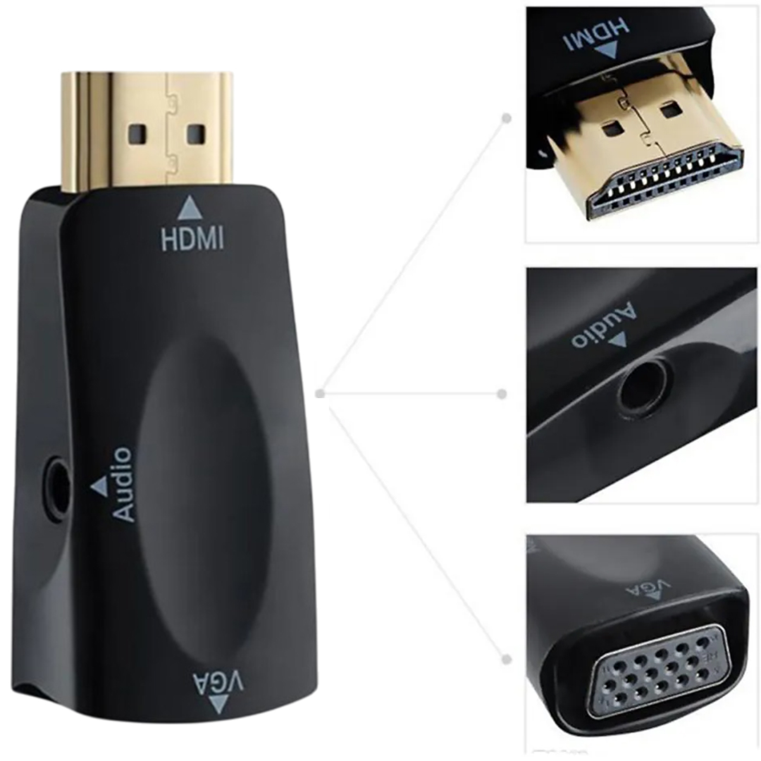 Powermaster PM-13645 HDMI Erkek To VGA Dişi Audio Girişli Çevirici Aparat