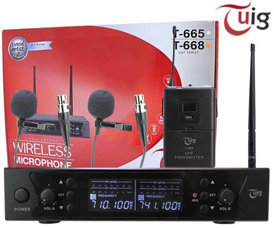 TUIG T-668 2 YAKA 2 KANAL KABLOSUZ UHF TELSİZ MİKROFON