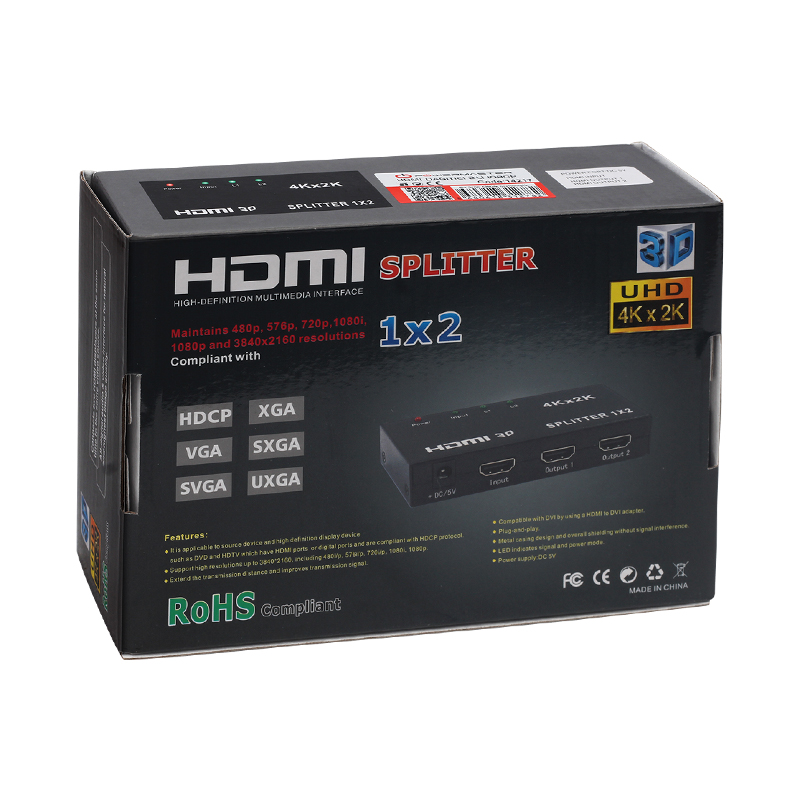 POWERMASTER PM-14217 1.4V 1080P 4KX2K 2 PORT HDMI SPLITTER DAĞITICI