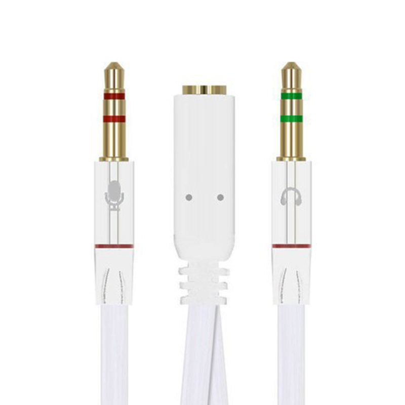 POWERMASTER PM-1444 3.5 MM STEREO DİŞİX2 STEREO ERKEK KULAKLIK MİKROFON HOPARLÖR AYIRICI 20 CM KABLO