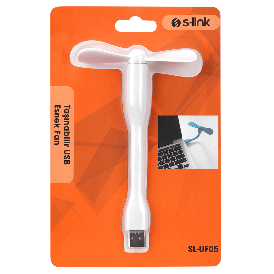 S-LINK SL-UF05 TAŞINABİLİR ESNEK BEYAZ USB MİNİ FAN