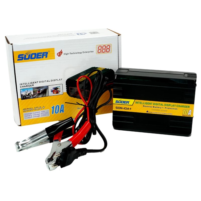 SUOER SON-10A+ 6 VOLT - 12 VOLT - 10 AMPER AKILLI AKÜ ŞARJ CİHAZI
