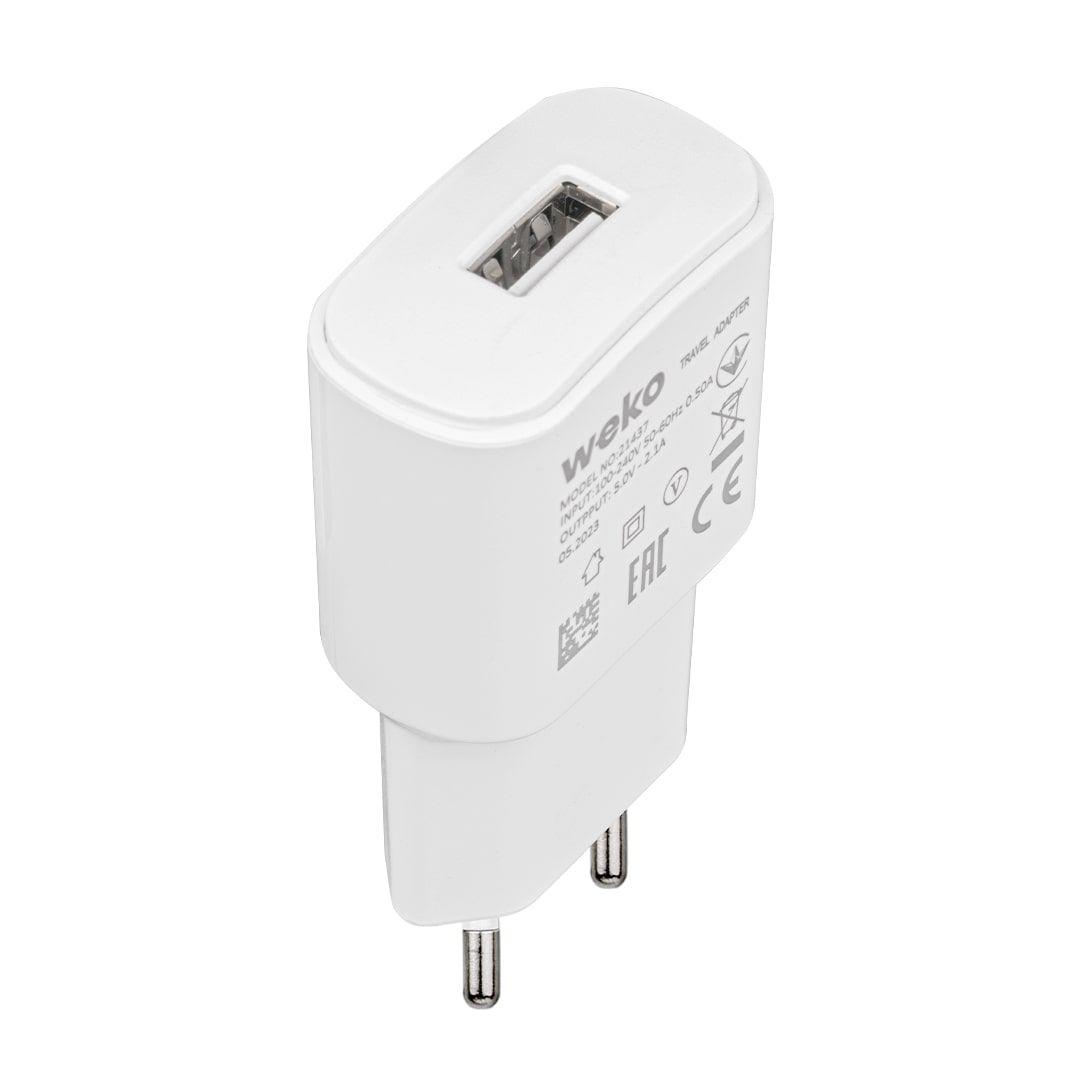 WEKO WK-21437 IP 2.1 AMPER ŞARJ BAŞLIK ADAPTÖRÜ + LIGHTNING KABLO (NO:3)