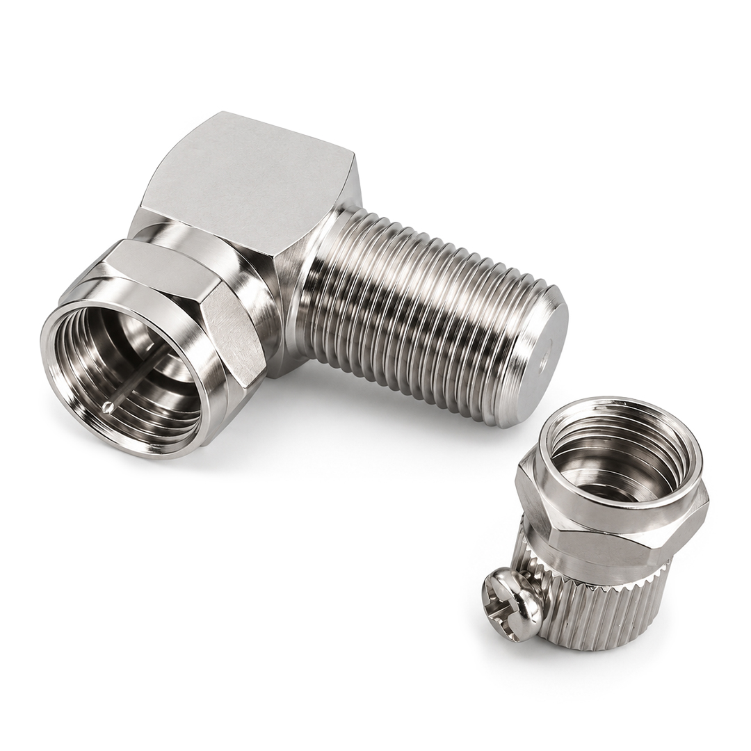 Powermaster PM-24852 90 Derece L Tip F Vidalı Çevirmeli Konnektör