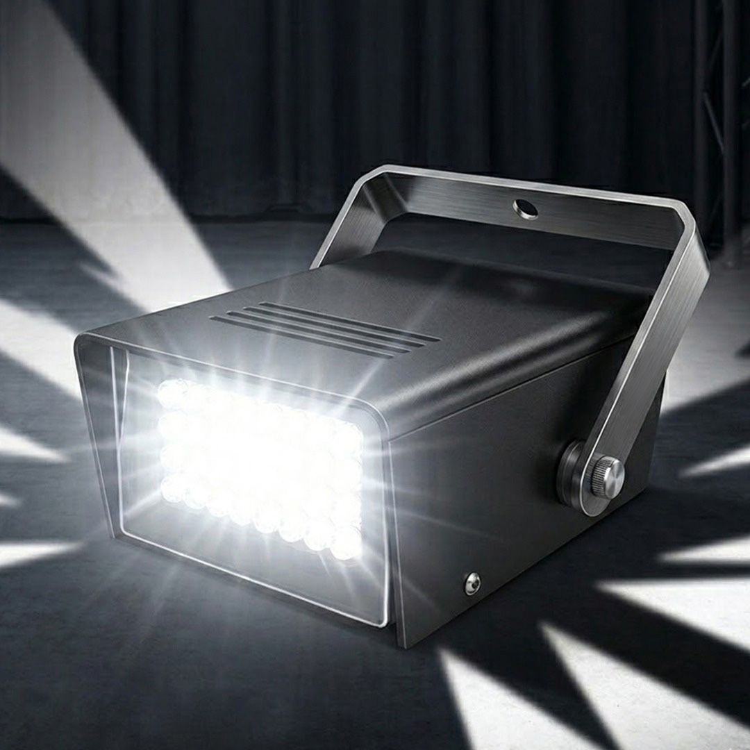 Powermaster PM-25925 Sese Duyarlı 32 Ledli Ayarlanabilir Yanıp Sönen Strobe Beyaz Sahne Işığı