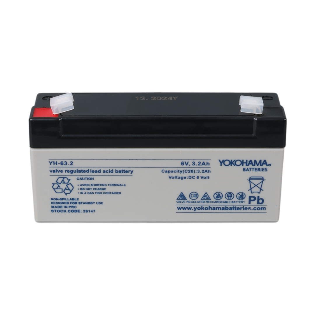 YOKOHAMA YH-63.2 6 VOLT - 3.2 AMPER AKÜ (125 X 33 X 60 MM)