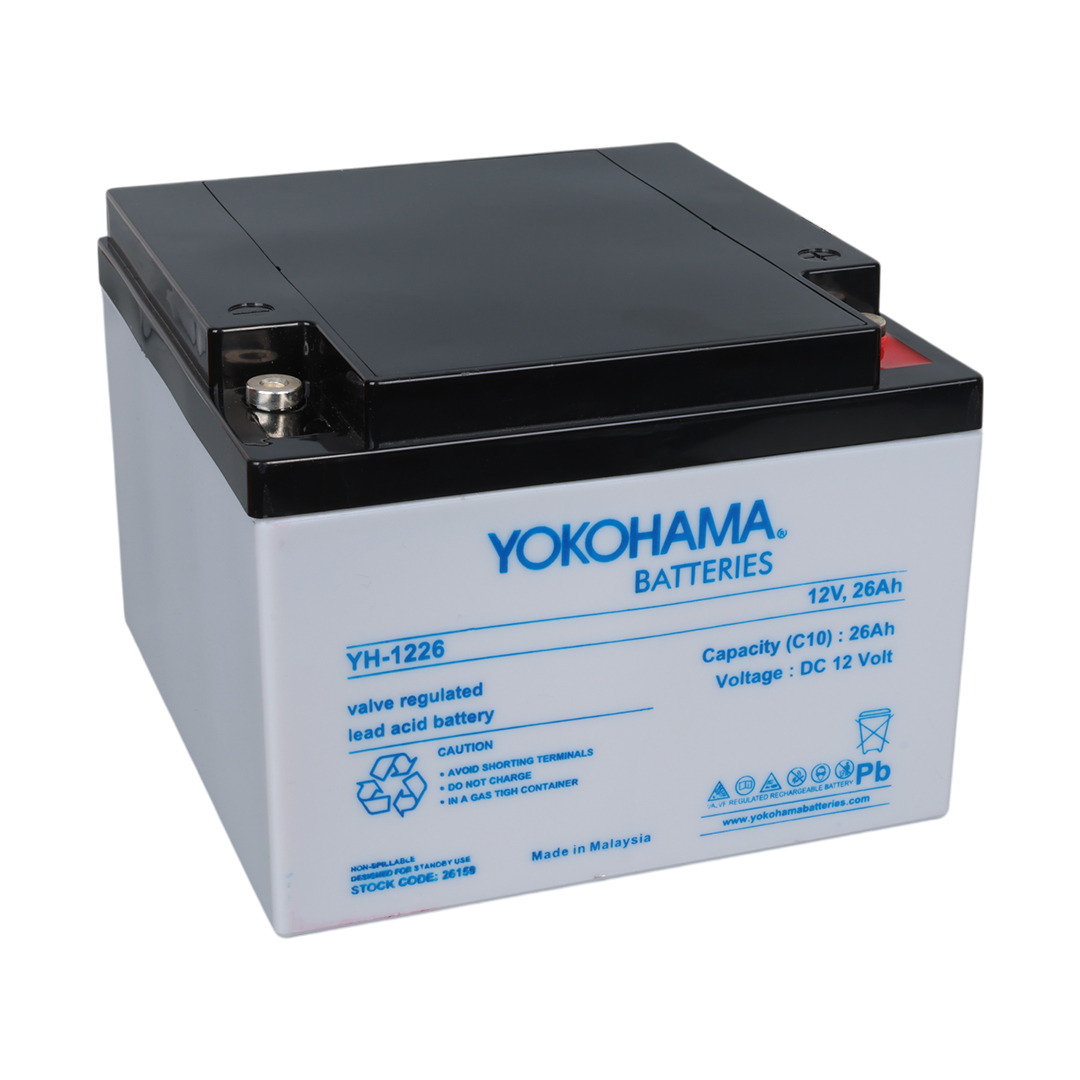 YOKOHAMA YH-1226 12 VOLT - 26 AMPER KURU AKÜ (165 X 176 X 125 MM)