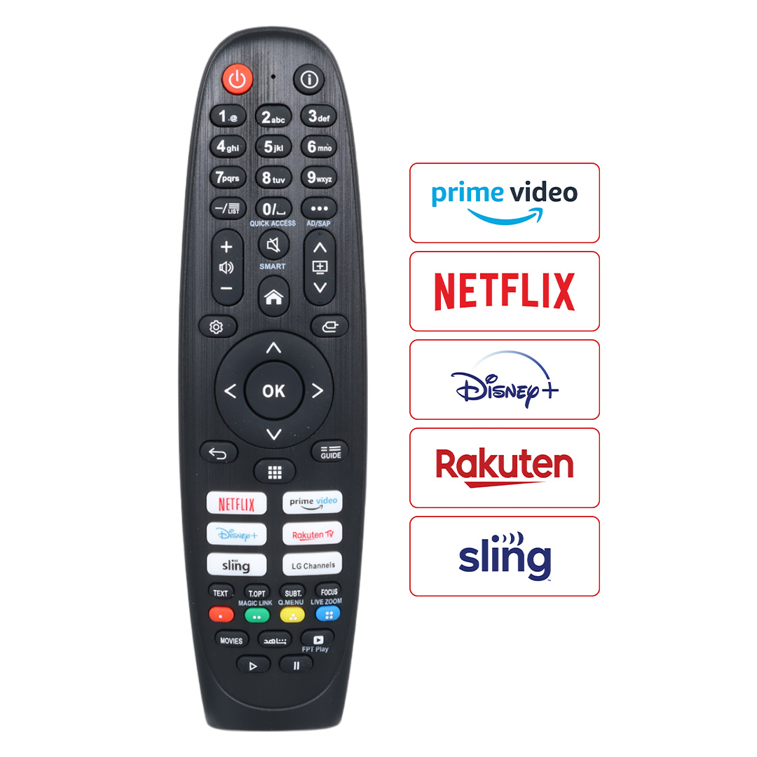 HUAYU KL RM-L1888 LG NETFLIX-PRIME VIDEO-RAKUTEN TV-DISNEY+ TUŞLU UNIVERSAL LCD LED TV KUMANDA