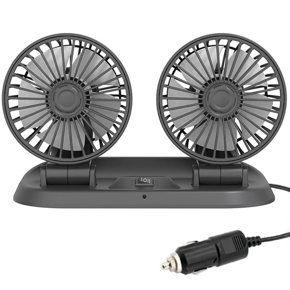Powermaster Fan10 12 Volt Dc Çakmaklıklı Mini 2Li Plastik Araç Fanı