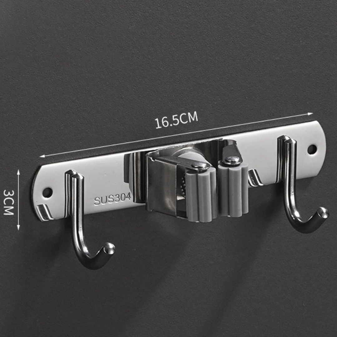 SUNUP SN-26348 ÇİFT KANCALI PASPAS-SÜPÜRGE TUTUCU - KLİPSLİ ASKILIK