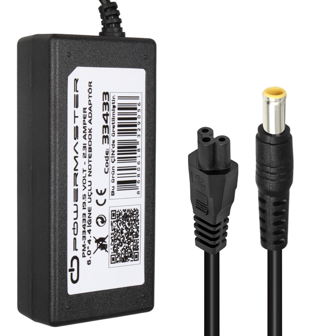 Powermaster PM-33433 19.5 Volt - 2.31 Amper 6.0×4.4 Mm İğne Uçlu Adaptör Notebook