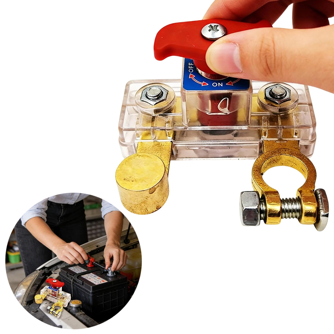 Powermaster PM-37872 Şeffaf Muhafazalı Çevirmeli Araç Oto Akü Kutup Başı Şalteri
