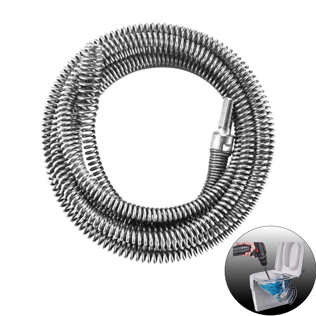 SUNUP SN-38809 5 METRE 10 MM MATKAP UYUMLU ESNEK GİDER TIKANIKLIK BORU TEMİZLEME YAYI