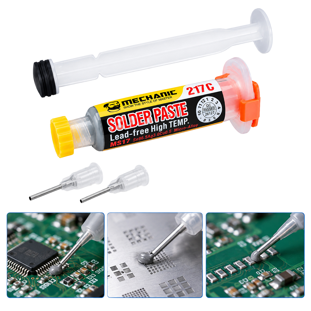 Powermaster PM-39107 Mechanic MS17 20 Gram 4 Microns Leaded High Temp 217C Şırınga Krem Lehim