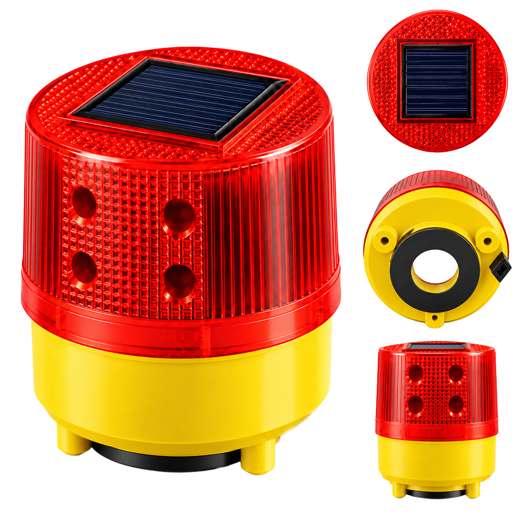PowerMaster PM-39274 Solar Enerjili Mıknatıs Tabanlı Kırmızı İkaz Uyarı Lambası