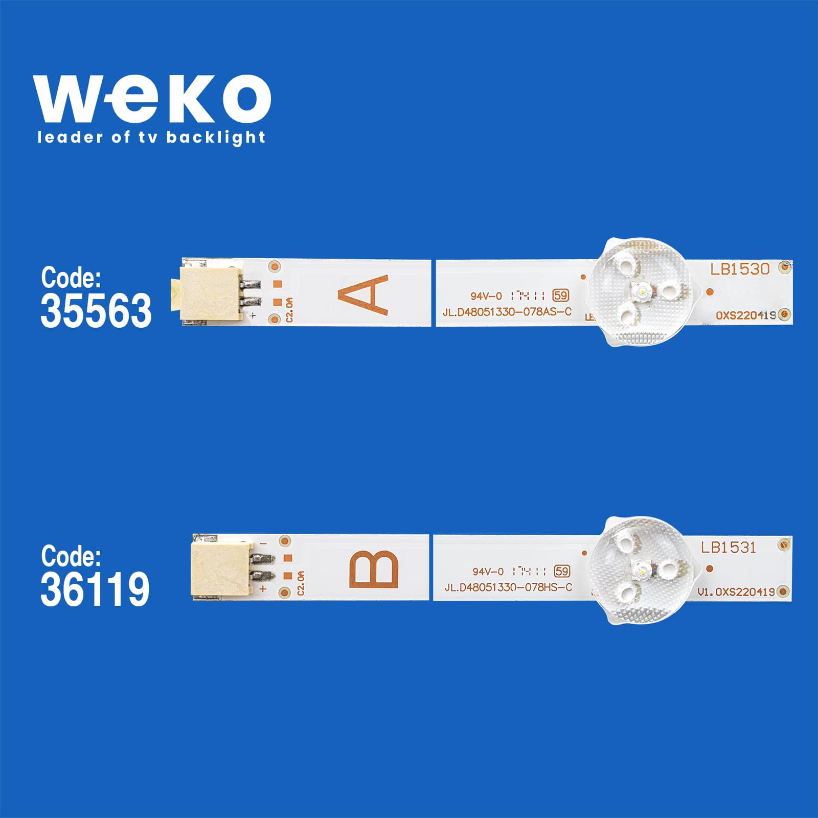WKSET-5340 35563X4 36119X2 JL.D48051330-078AS-C/HS-C 6 ADET LED BAR (5LENS)