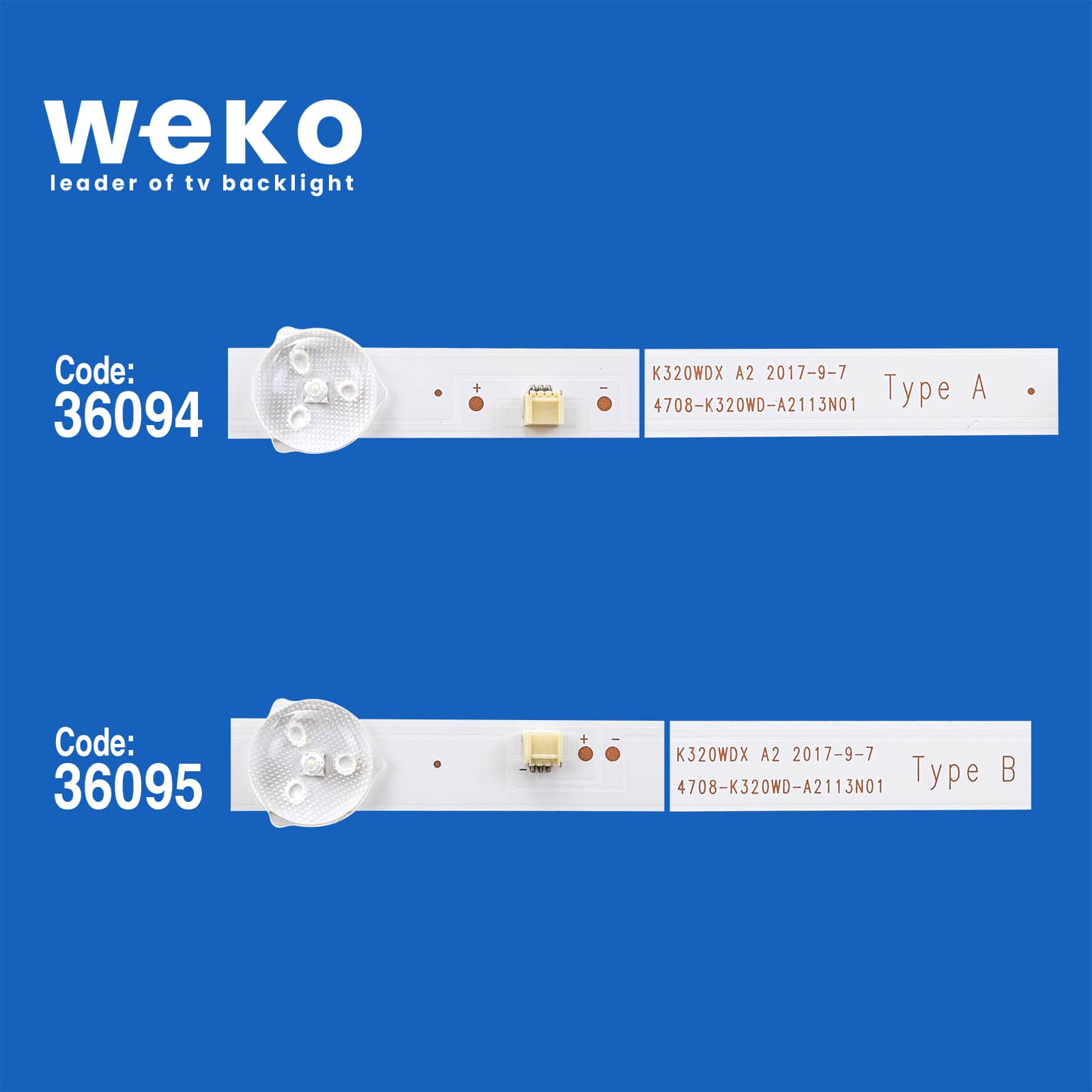 WKSET-5580 36094X1 36095X1 K320WDX A2 4708-K320WD-A2113N11 2 ADET LED BAR