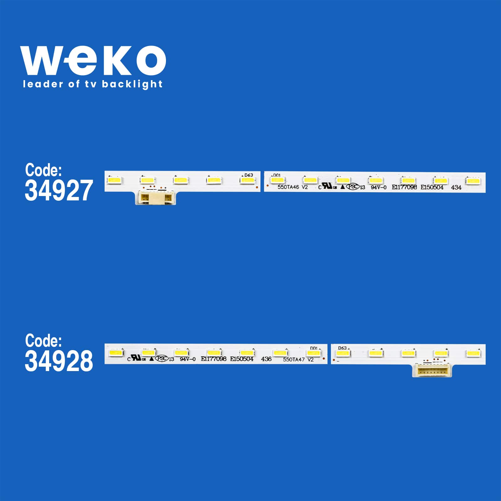 WKSET-6108 34927X1 34928X1 550TA46 V2 550TA47 V2 2 ADET LED BAR (63LED)