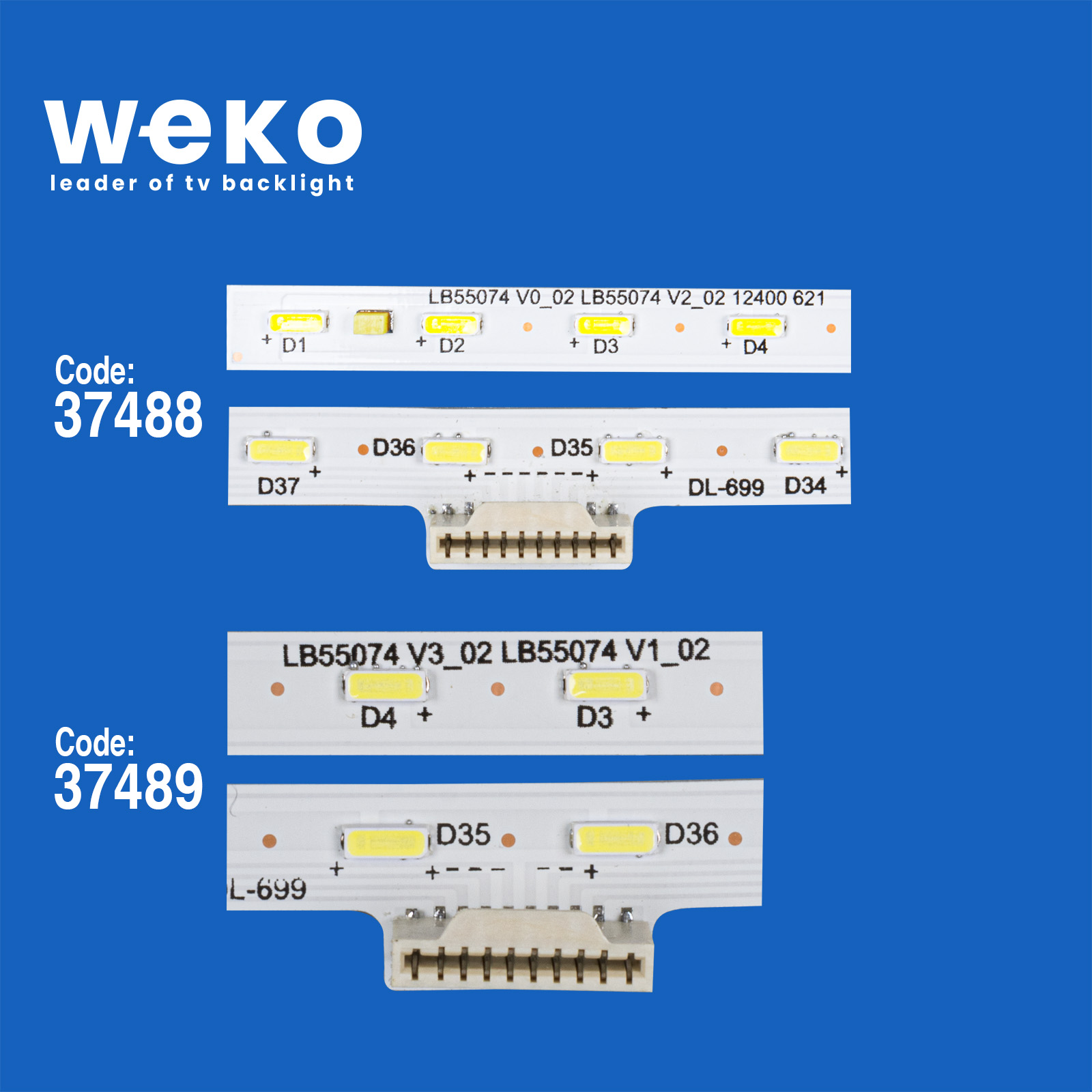 WKSET-6820 37488X1 37489X1 LB55074 V2_00/V3_00 2 ADET LED BAR (60LED)