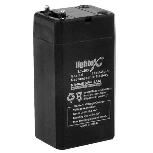 LIGHTEX LT-403 4 VOLT - 0.3 AMPER AKÜ (25,74 X 20,11 X 48,18 MM)