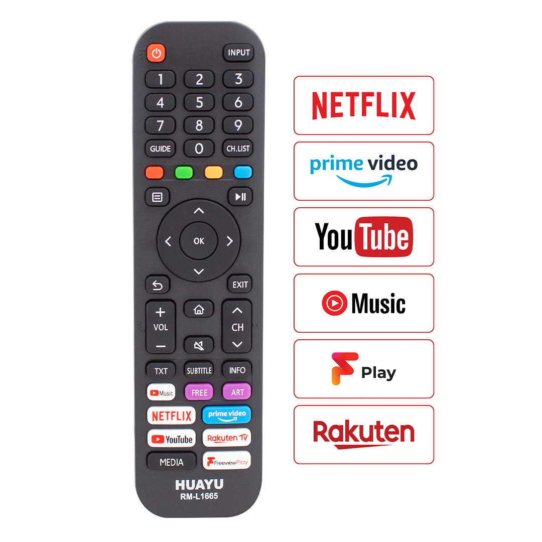 HUAYU KL RM-L1665 VER2.0 HISENSE NETFLIX-PRIME VIDEO-YOUTUBE TUŞLU LCD LED TV KUMANDA