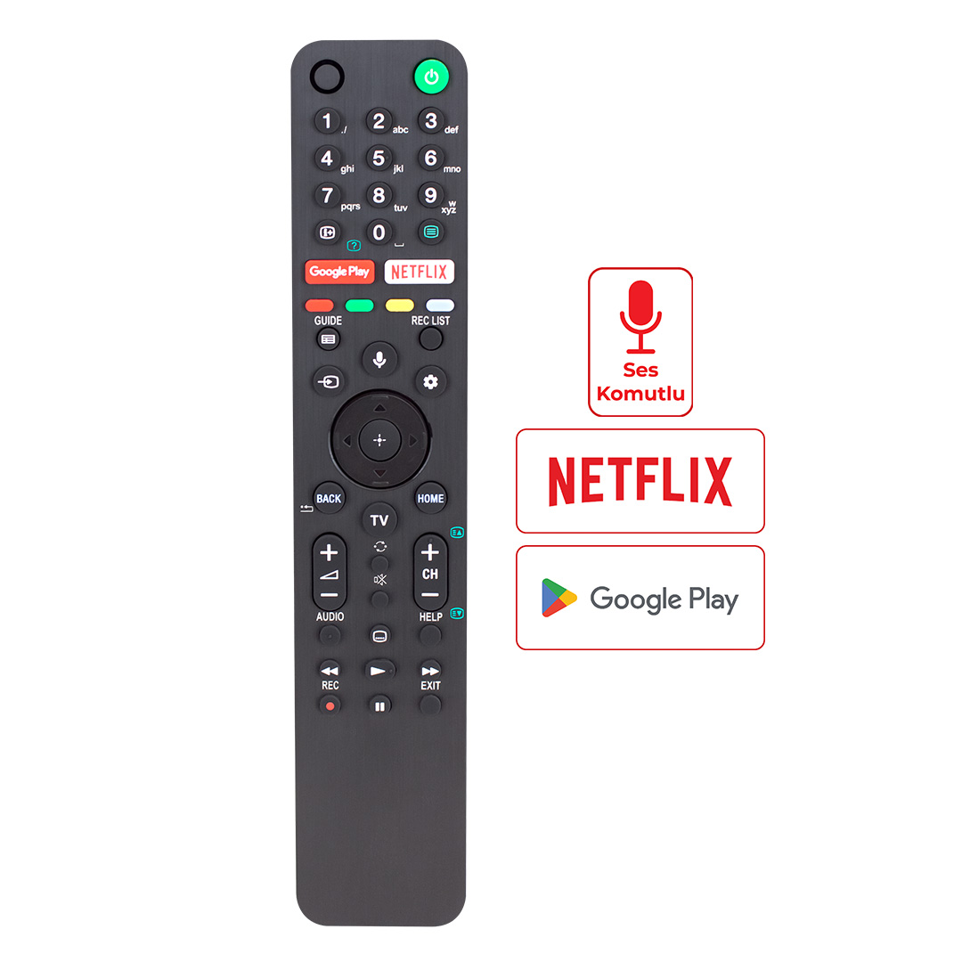 WEKO KL SONY RMF-TX500E NETFLIX-GOOGLE PLAY TUŞLU SES KOMUTLU LCD LED TV KUMANDA